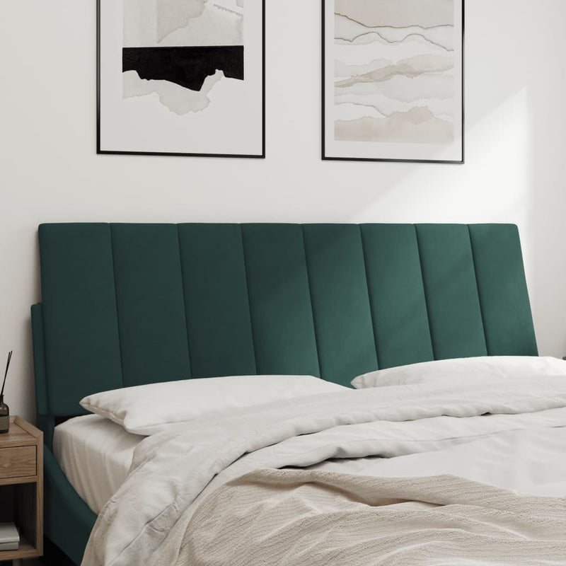 vidaXL sötétzöld bársony fejtámla párna Hanko 140 cm