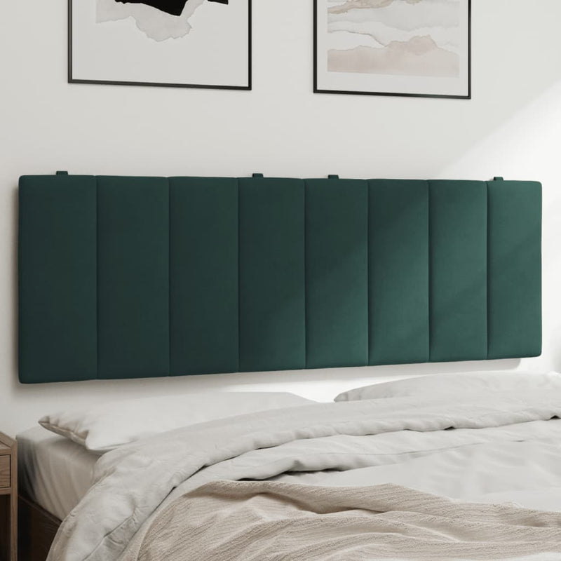 vidaXL sötétzöld bársony fejtámla párna Hanko 140 cm