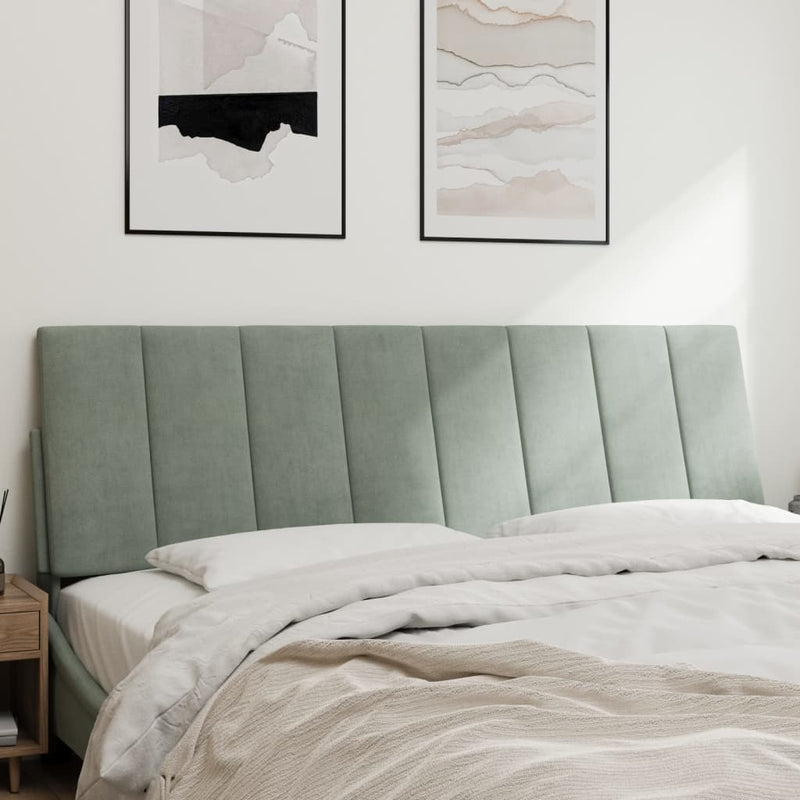 vidaXL világosszürke bársony fejtámla párna Hanko 160 cm