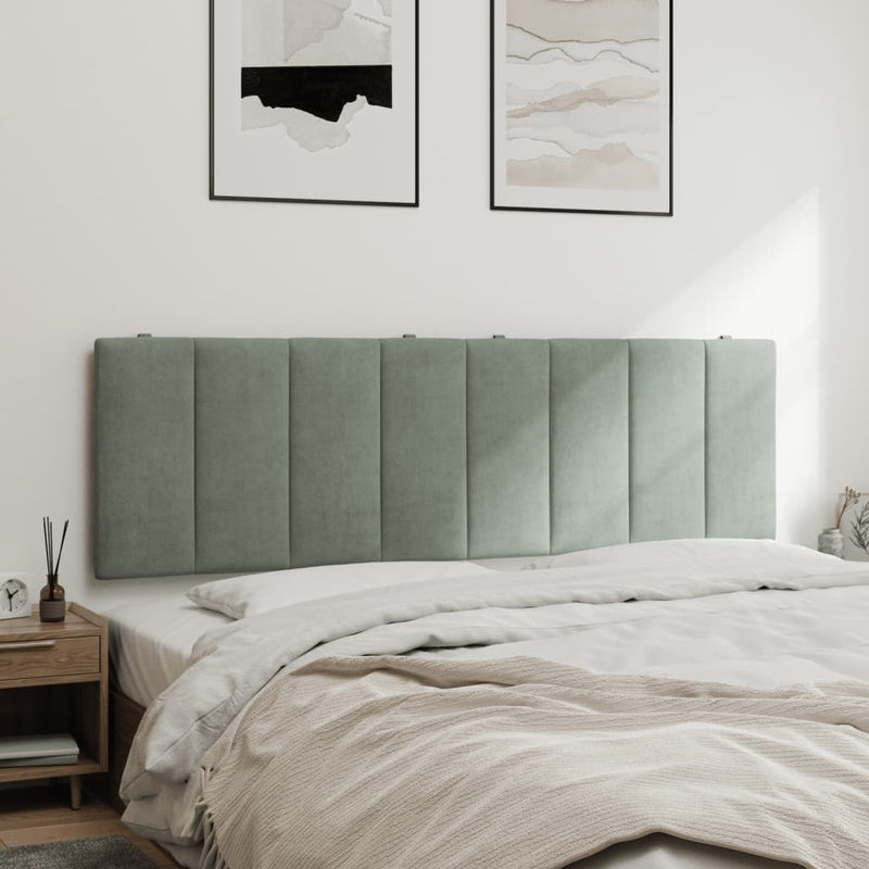 vidaXL világosszürke bársony fejtámla párna Hanko 160 cm