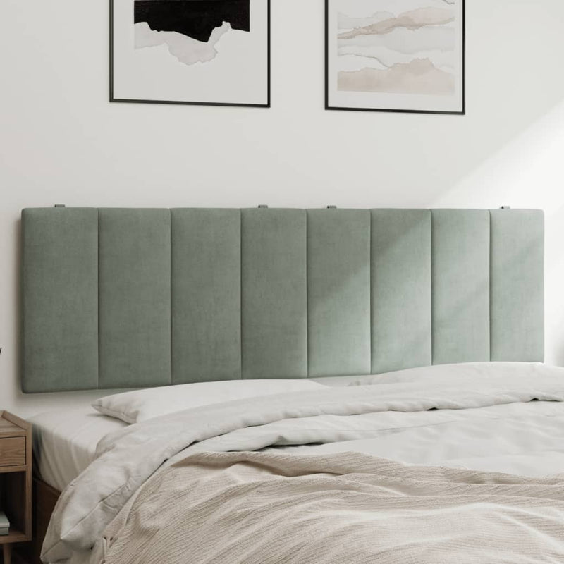vidaXL világosszürke bársony fejtámla párna Hanko 160 cm
