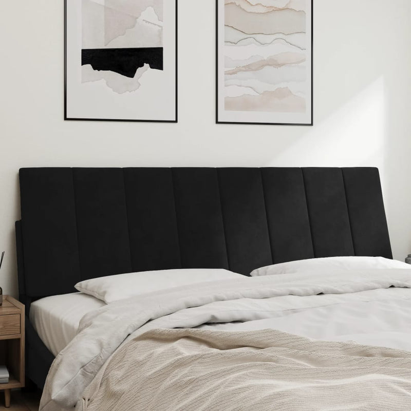 vidaXL fekete bársony fejtámla párna Hanko 160 cm