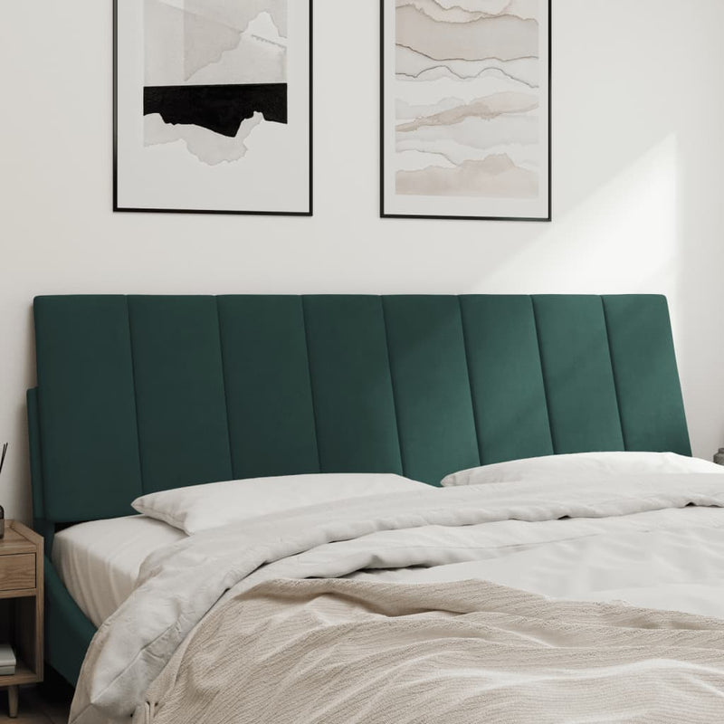 vidaXL sötétzöld bársony fejtámla párna Hanko 160 cm