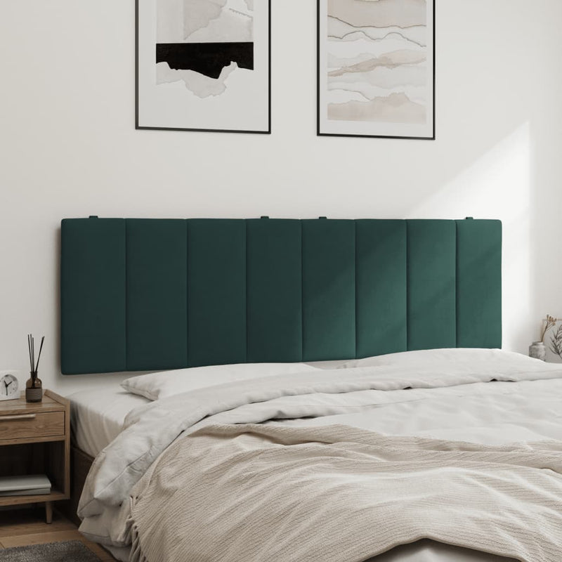 vidaXL sötétzöld bársony fejtámla párna Hanko 160 cm