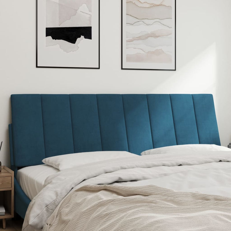 vidaXL kék bársony fejtámla párna Hanko 160 cm