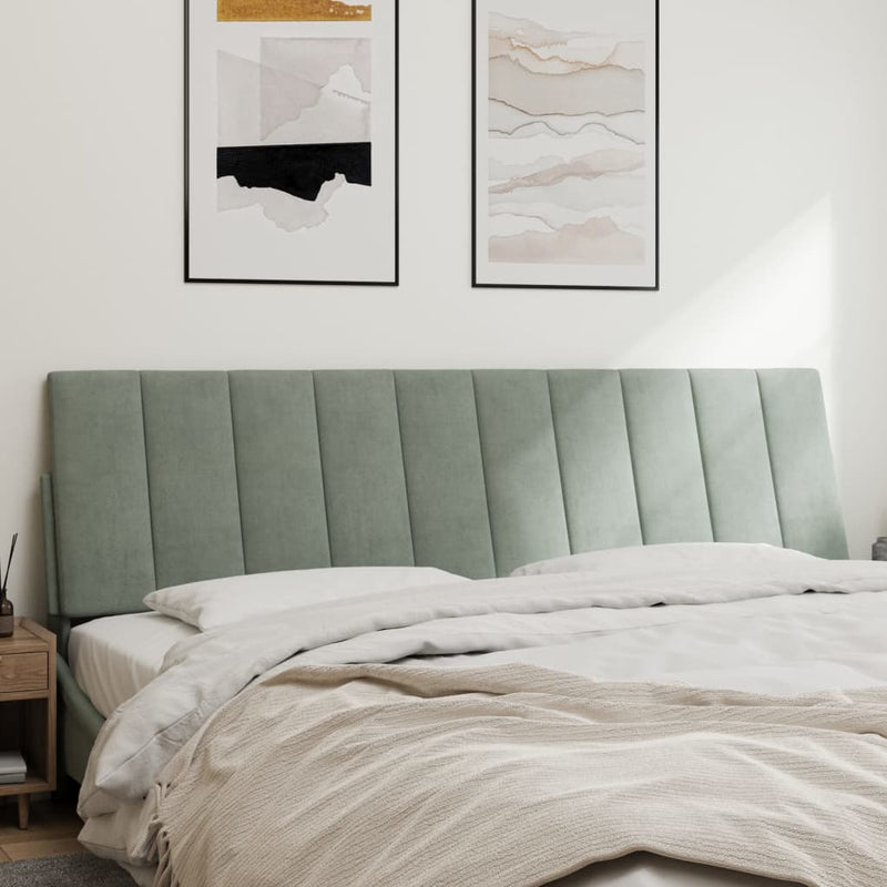 vidaXL világosszürke bársony fejtámla párna Hanko 180 cm