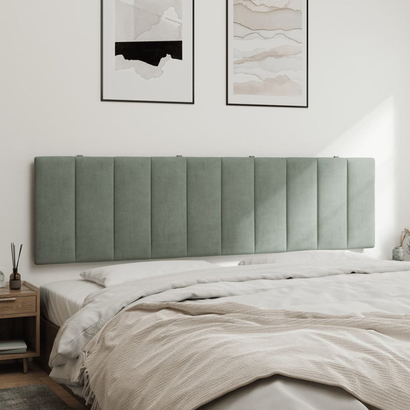 vidaXL világosszürke bársony fejtámla párna Hanko 180 cm