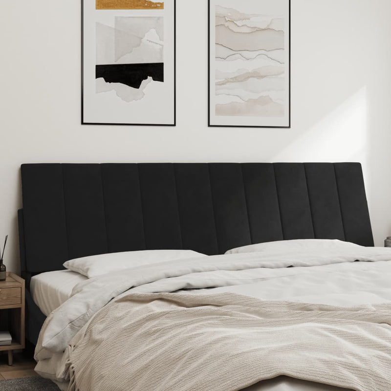 vidaXL fekete bársony fejtámla párna Hanko 180 cm