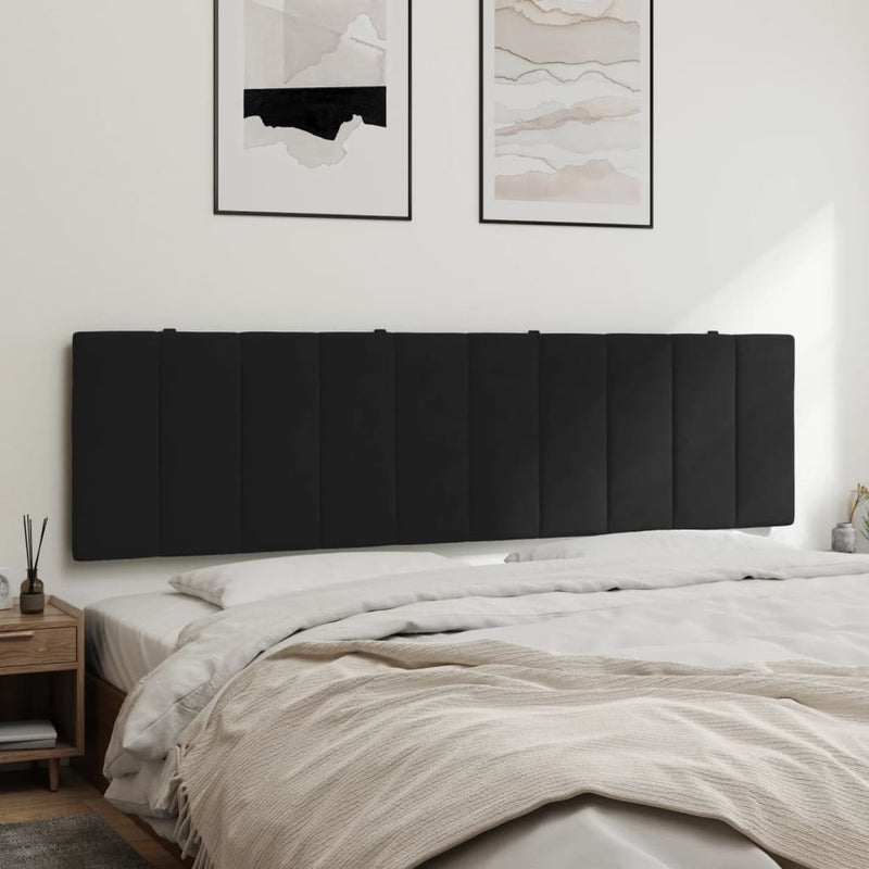 vidaXL fekete bársony fejtámla párna Hanko 180 cm