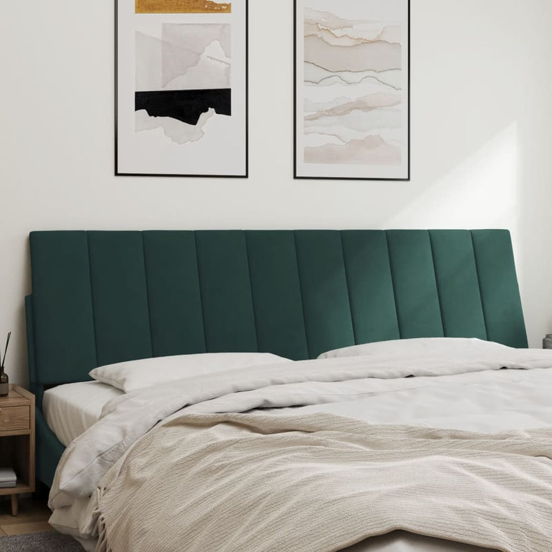 vidaXL sötétzöld bársony fejtámla párna Hanko 180 cm
