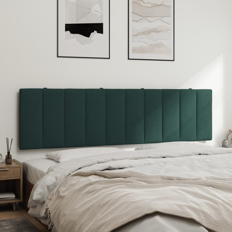 vidaXL sötétzöld bársony fejtámla párna Hanko 180 cm