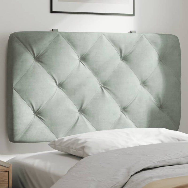 vidaXL világosszürke bársony fejtámla párna 80 cm
