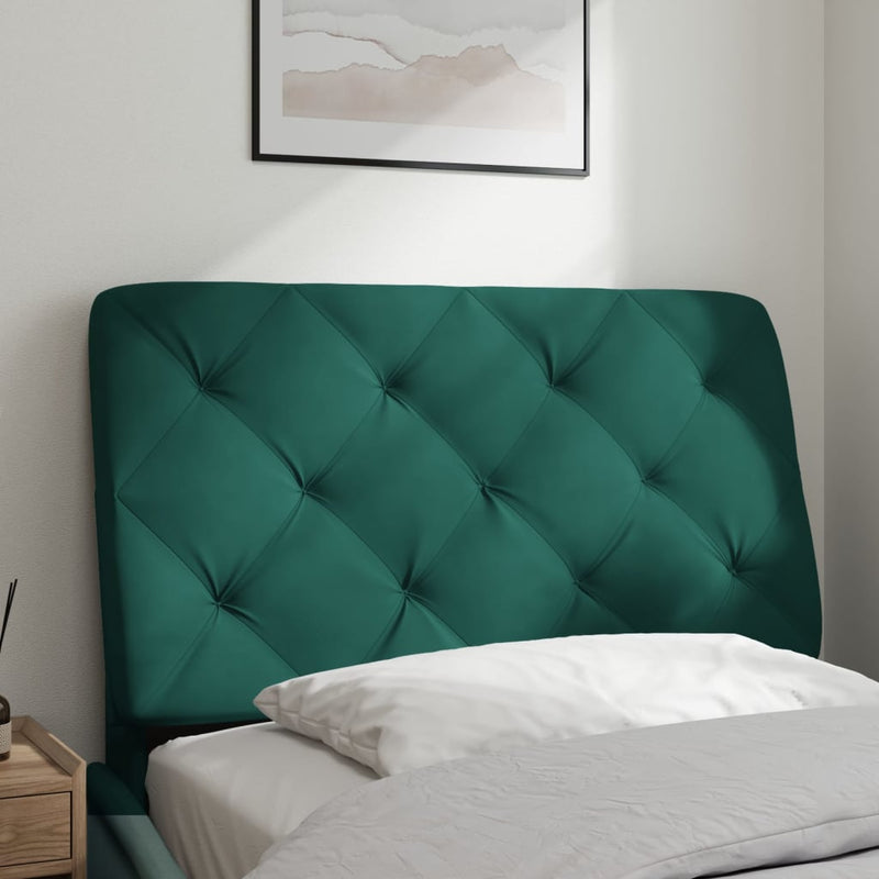 vidaXL sötétzöld bársony fejtámla párna 80 cm