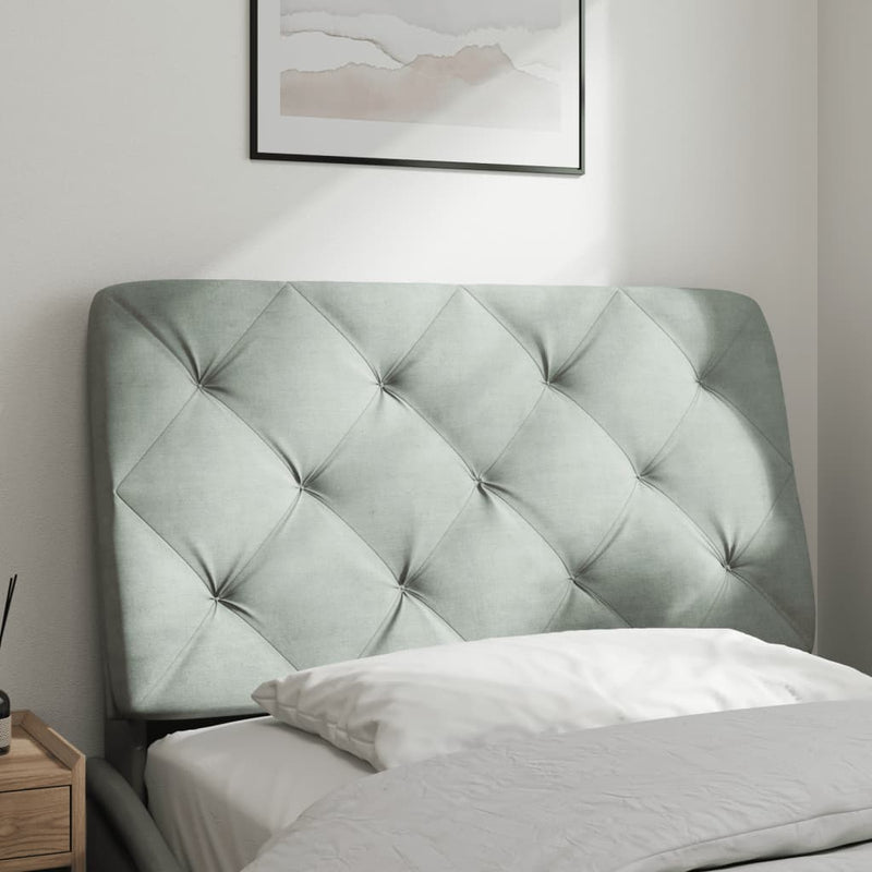 vidaXL világosszürke bársony fejtámla párna 90 cm