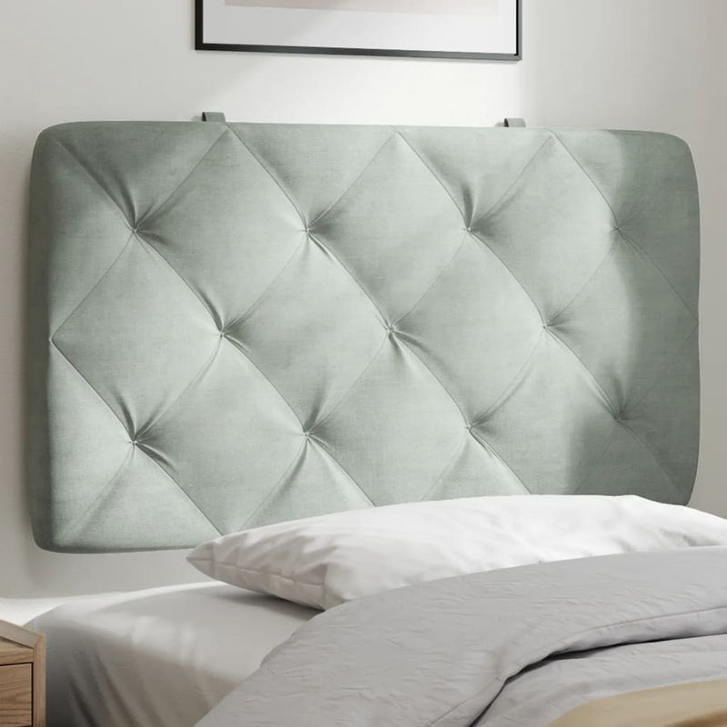 vidaXL világosszürke bársony fejtámla párna 90 cm