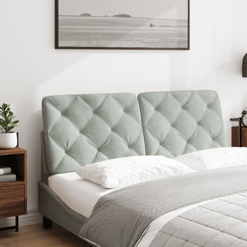 vidaXL világosszürke bársony fejtámla párna 120 cm