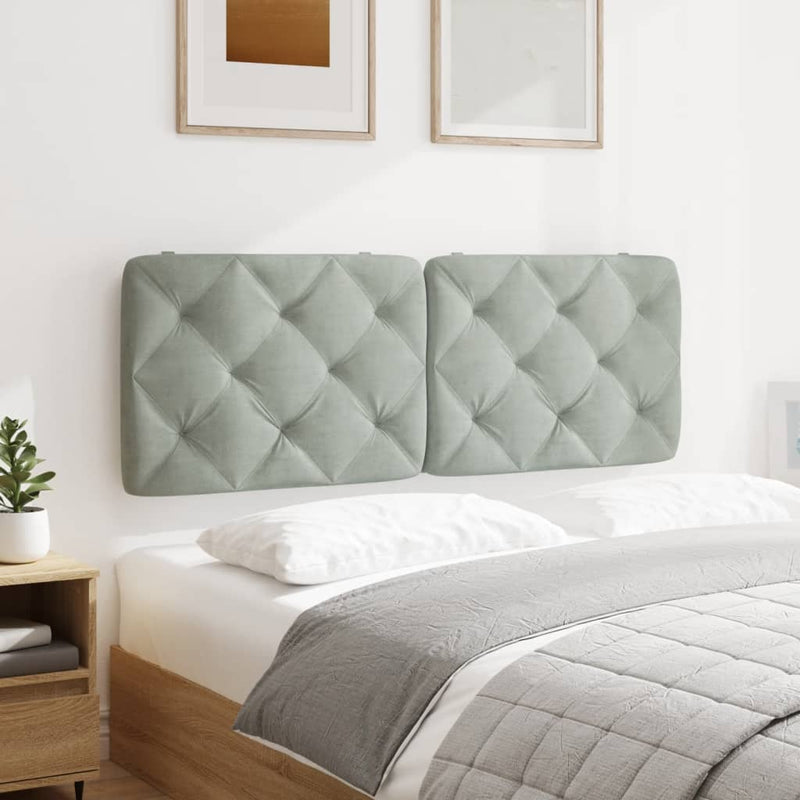 vidaXL világosszürke bársony fejtámla párna 120 cm