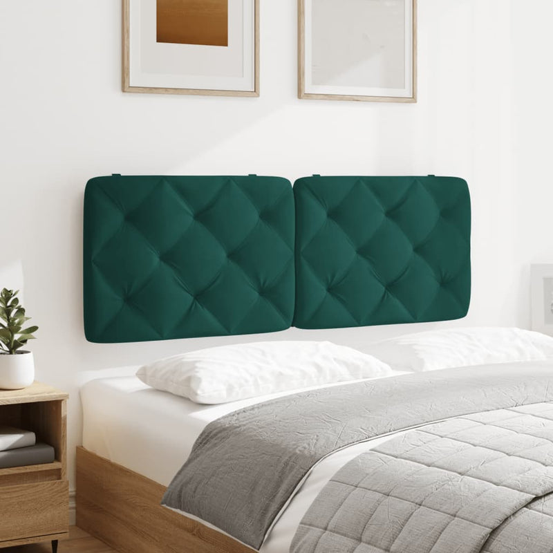 vidaXL sötétzöld bársony fejtámla párna 120 cm