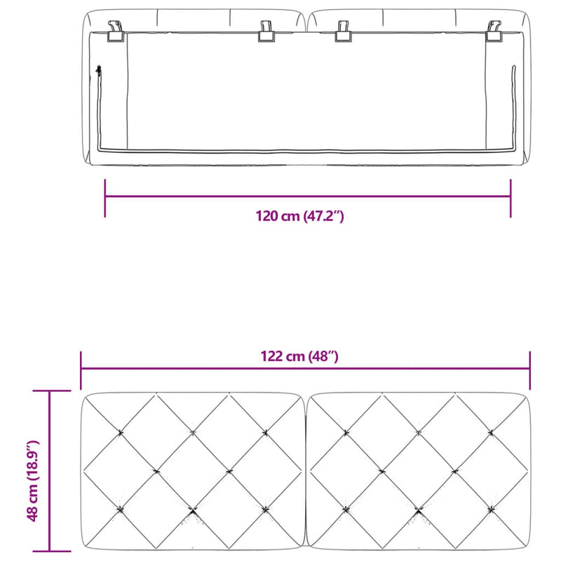 vidaXL rózsaszín bársony fejtámla párna 120 cm