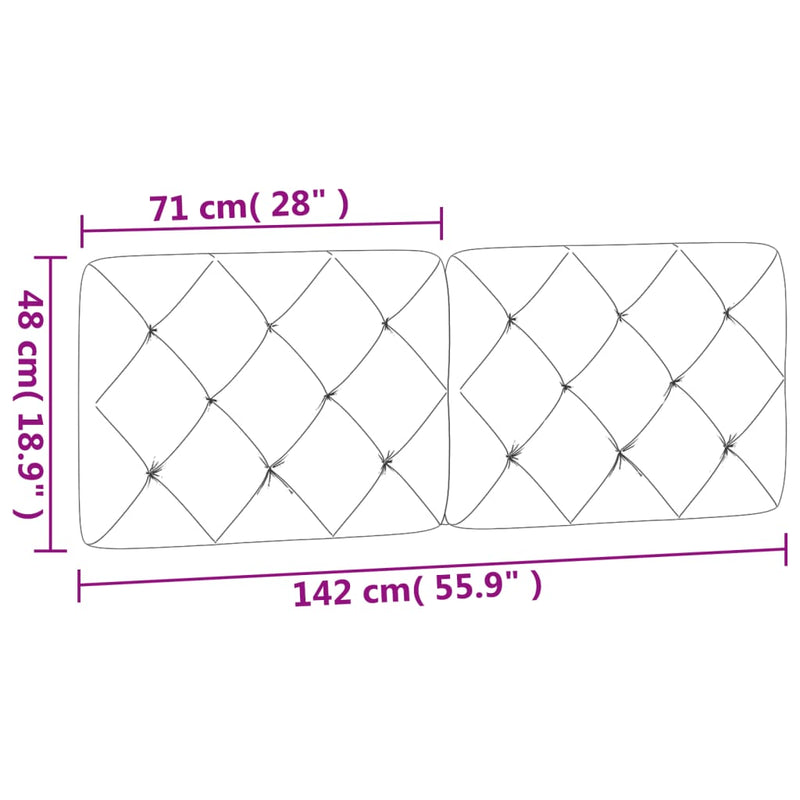 vidaXL világosszürke bársony fejtámla párna 140 cm
