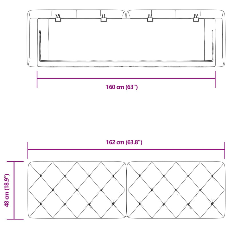 vidaXL sötétzöld bársony fejtámla párna 160 cm