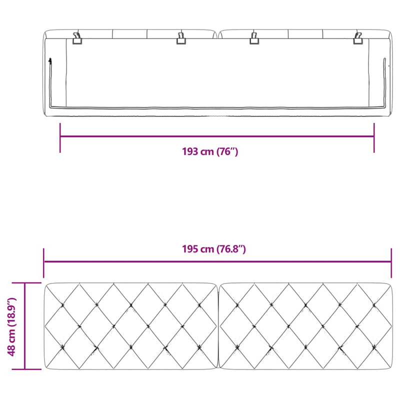 vidaXL világosszürke bársony fejtámla párna 193 cm