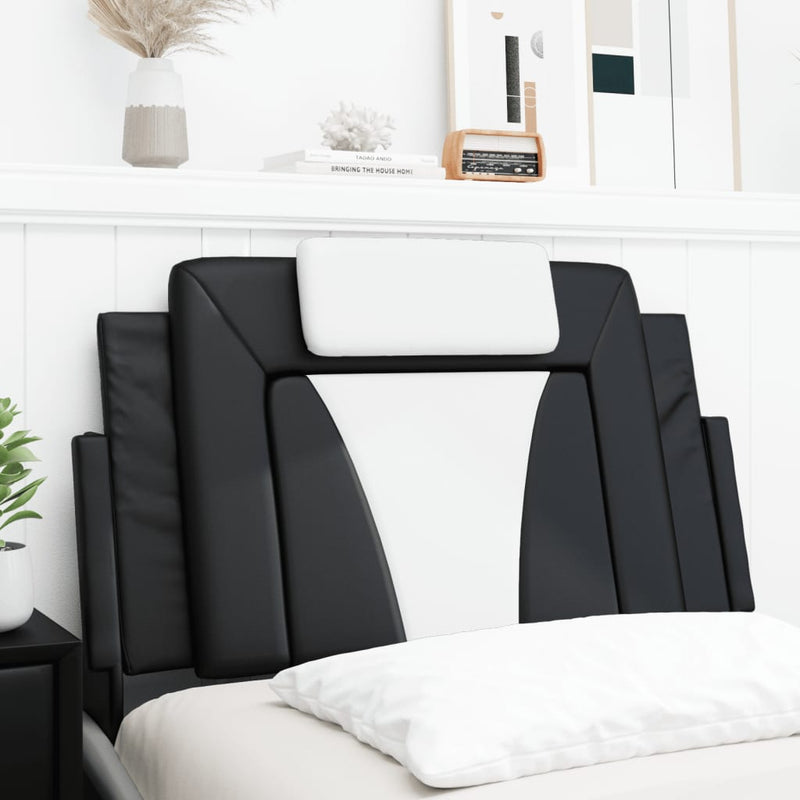 vidaXL fekete és fehér műbőr fejtámla párna 80 cm
