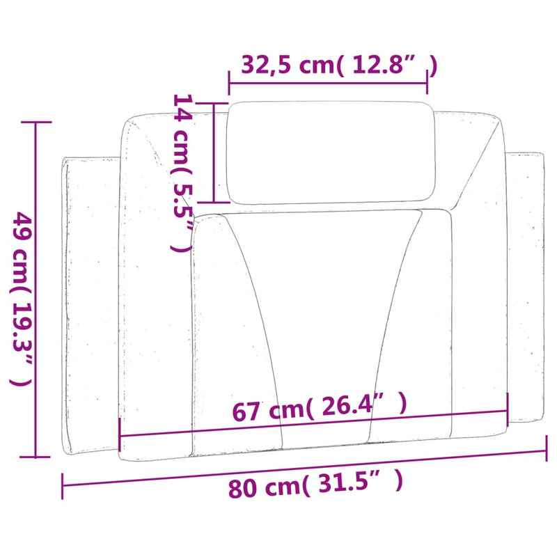 vidaXL fekete és fehér műbőr fejtámla párna 80 cm