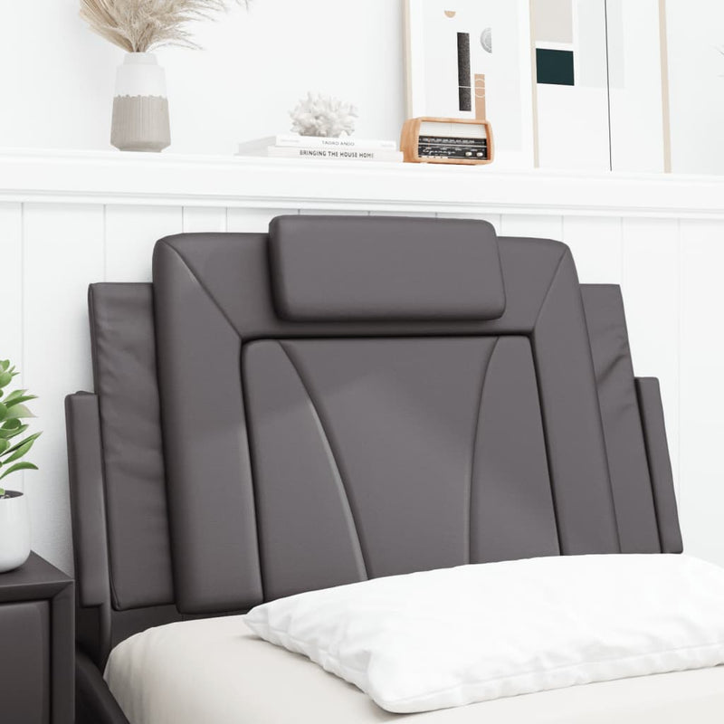 vidaXL szürke műbőr fejtámla párna Viana 90 cm