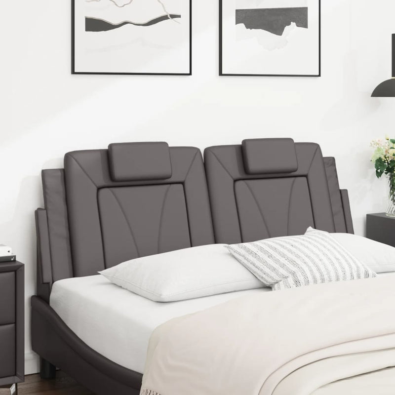 vidaXL szürke műbőr fejtámla párna Viana 140 cm