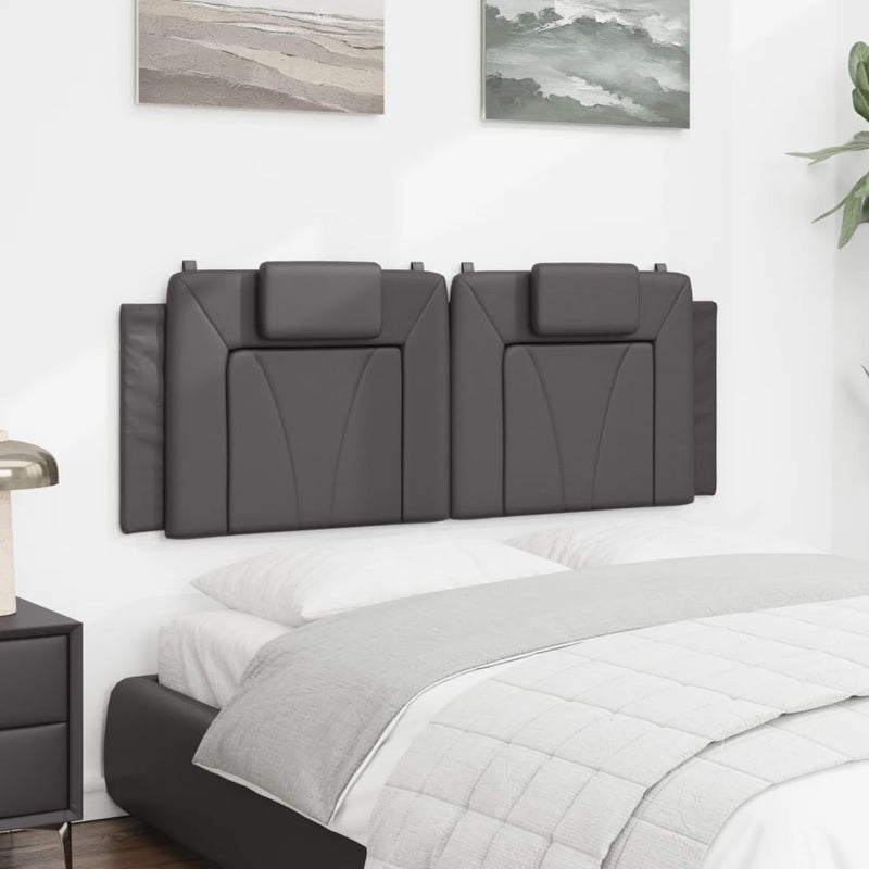 vidaXL szürke műbőr fejtámla párna Viana 140 cm