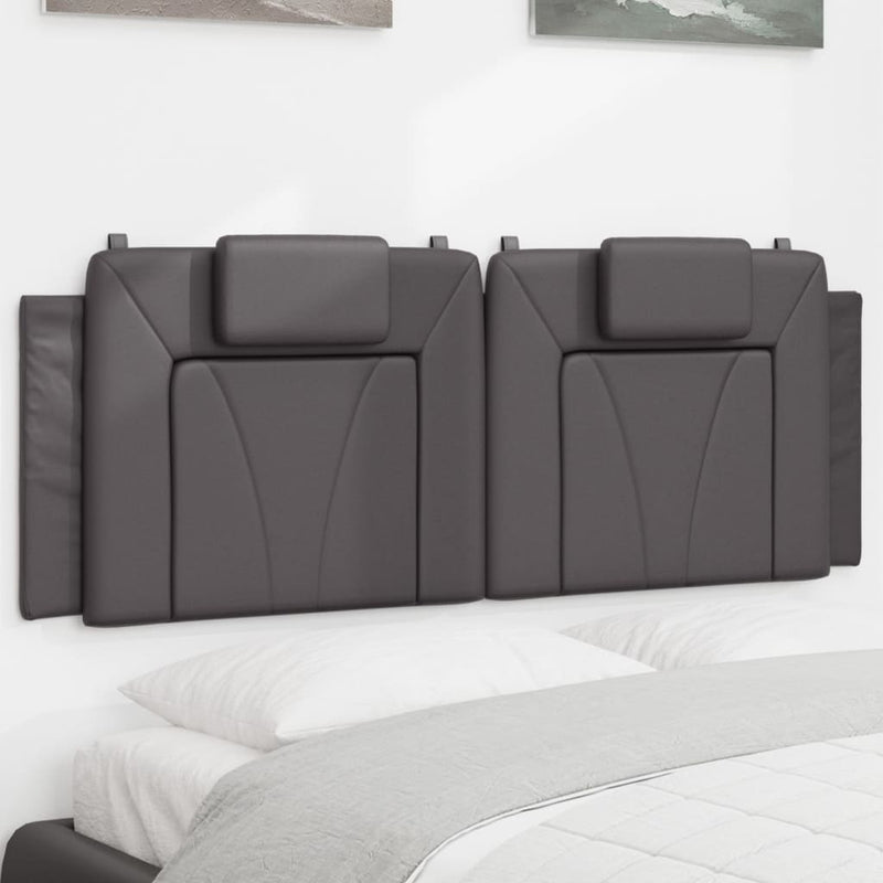 vidaXL szürke műbőr fejtámla párna Viana 140 cm