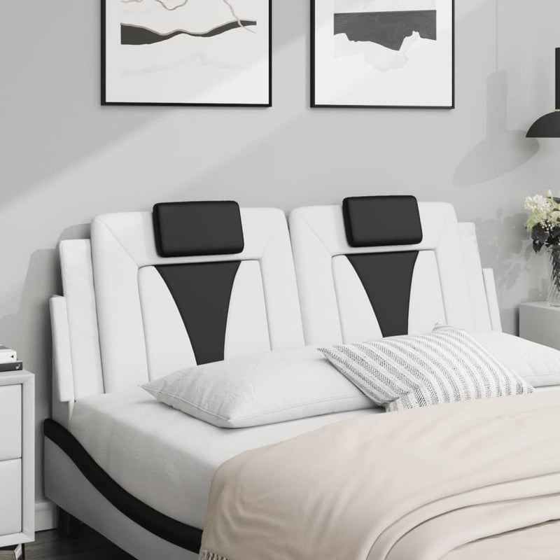 vidaXL fehér és fekete műbőr fejtámla párna Viana 140 cm