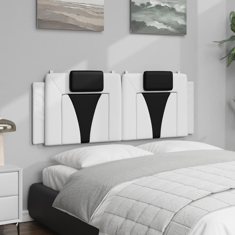 vidaXL fehér és fekete műbőr fejtámla párna Viana 140 cm