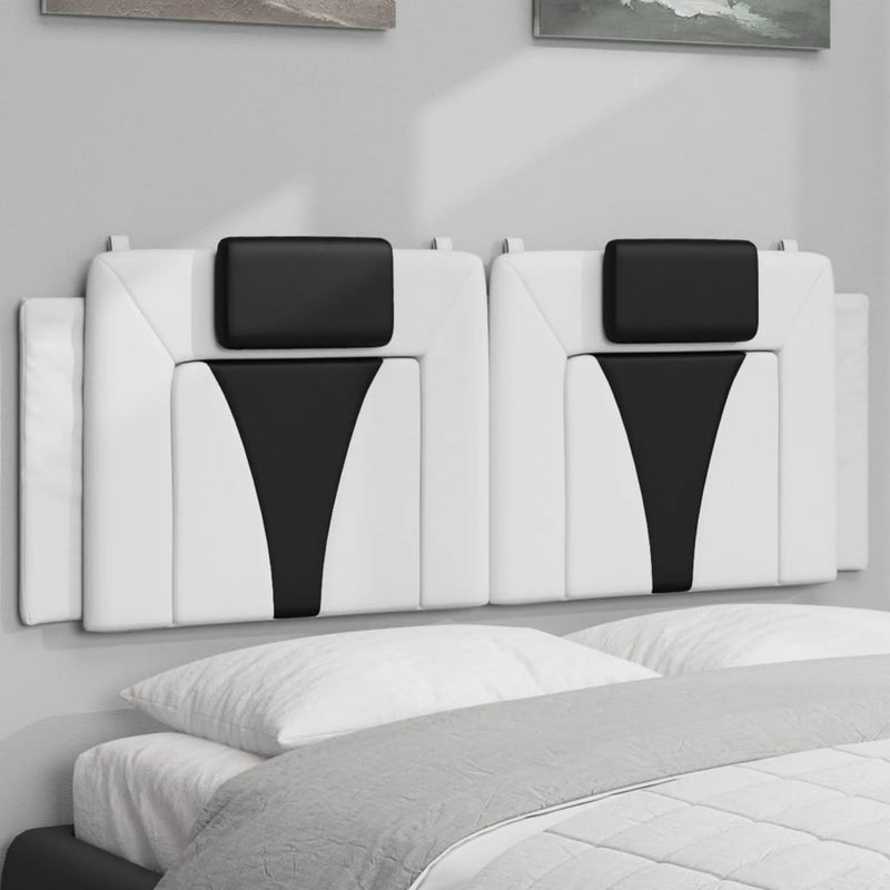 vidaXL fehér és fekete műbőr fejtámla párna Viana 140 cm