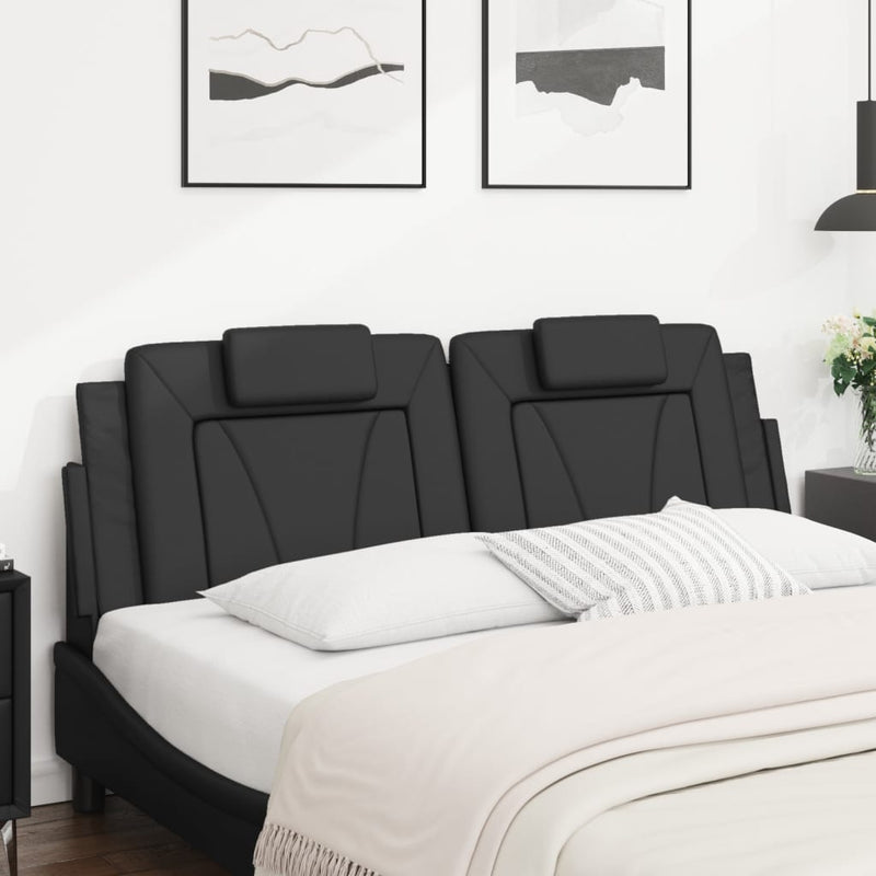 vidaXL fekete műbőr fejtámla párna Viana 160 cm