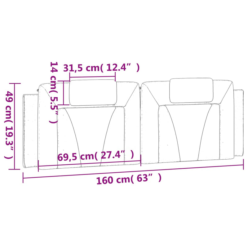 vidaXL fekete műbőr fejtámla párna Viana 160 cm