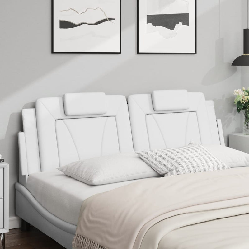 vidaXL fehér műbőr fejtámla párna 160 cm