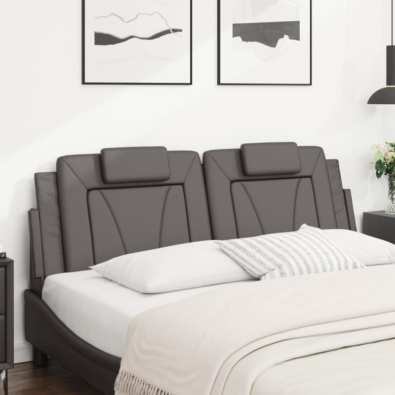 vidaXL szürke műbőr fejtámla párna Viana 160 cm
