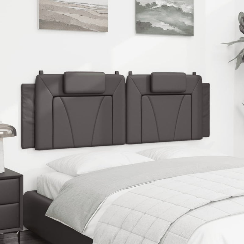 vidaXL szürke műbőr fejtámla párna Viana 160 cm