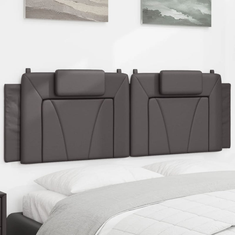 vidaXL szürke műbőr fejtámla párna Viana 160 cm