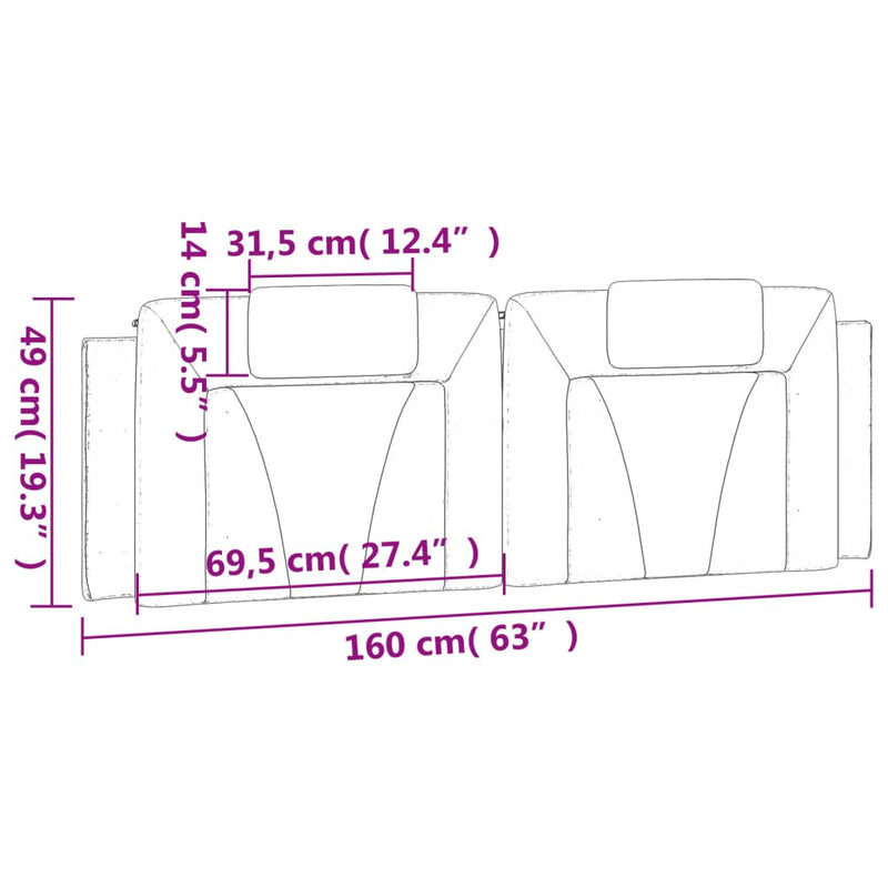 vidaXL cappuccino színű műbőr fejtámla párna 160 cm