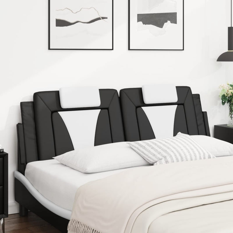 vidaXL fekete és fehér műbőr fejtámla párna Viana 160 cm