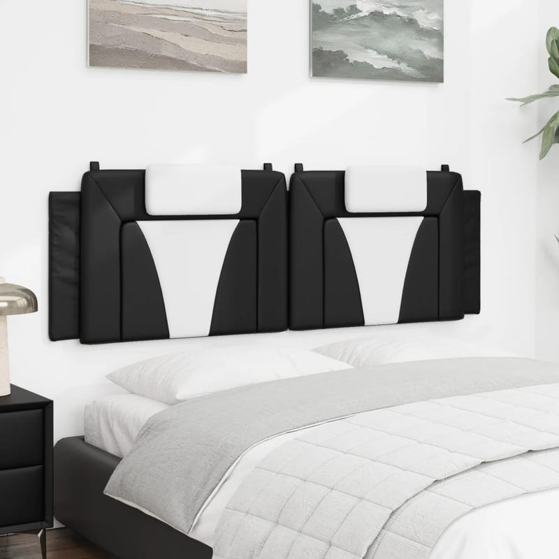 vidaXL fekete és fehér műbőr fejtámla párna Viana 160 cm