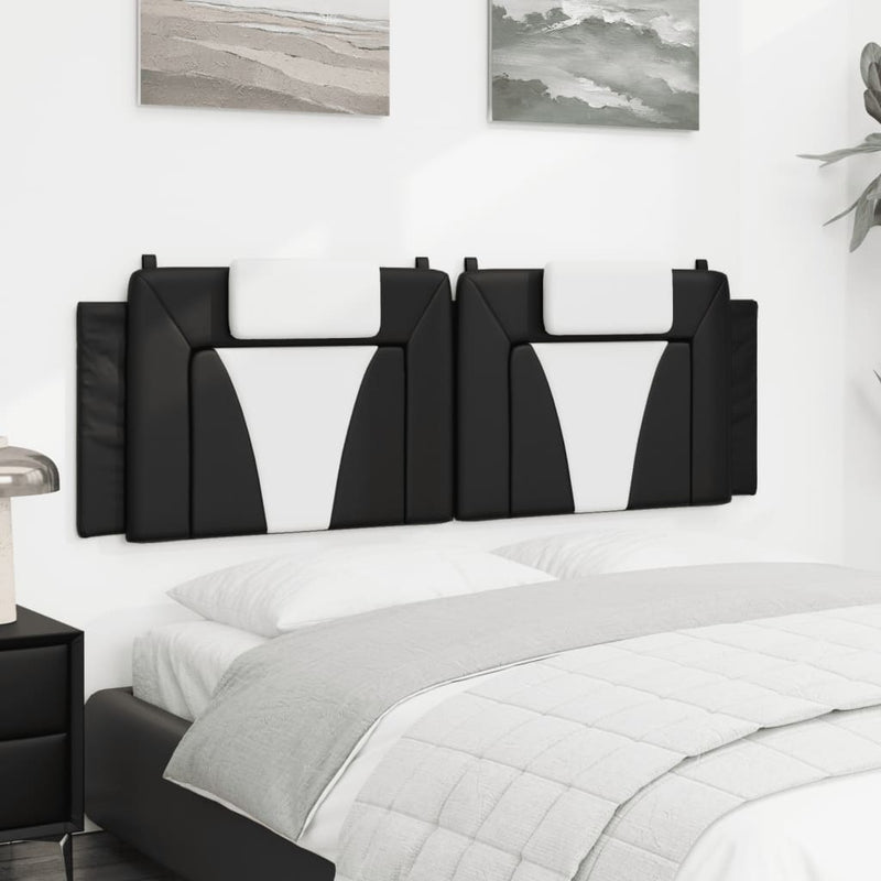 vidaXL fekete és fehér műbőr fejtámla párna Viana 160 cm