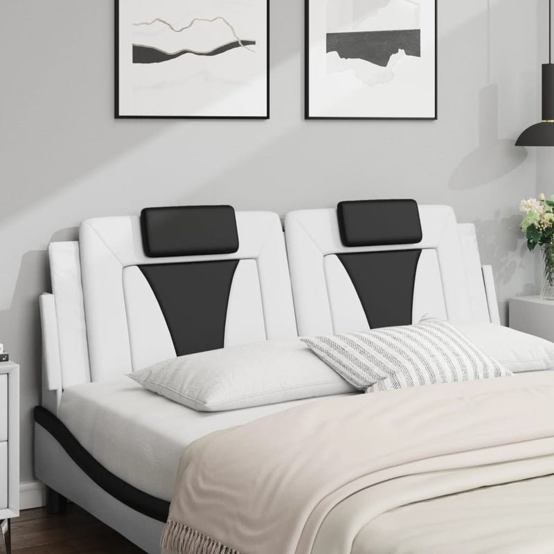 vidaXL fehér és fekete műbőr fejtámla párna Viana 160 cm