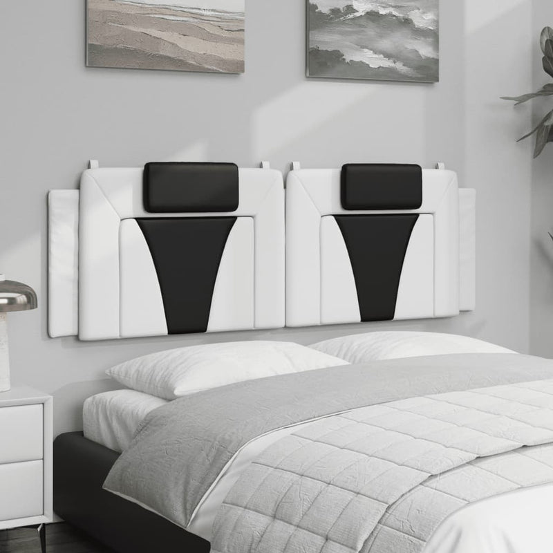 vidaXL fehér és fekete műbőr fejtámla párna Viana 160 cm