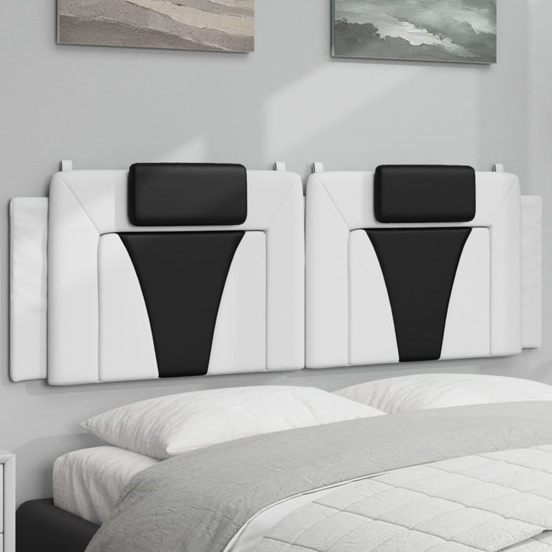 vidaXL fehér és fekete műbőr fejtámla párna Viana 160 cm