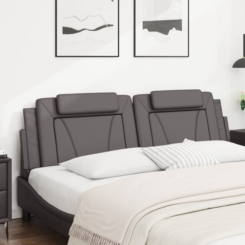 vidaXL szürke műbőr fejtámla párna Viana 180 cm