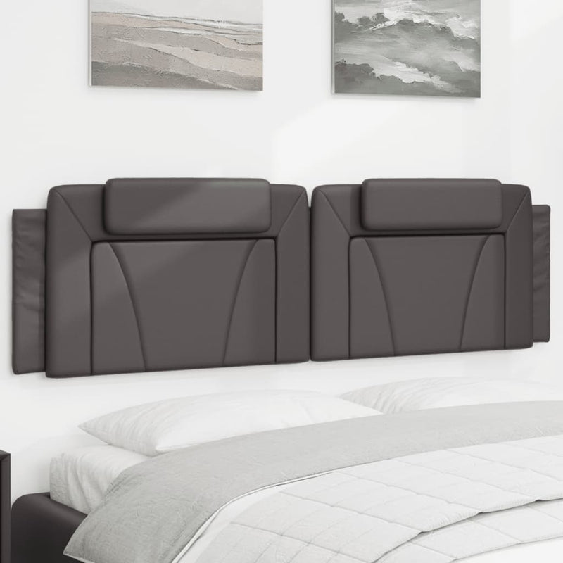 vidaXL szürke műbőr fejtámla párna Viana 180 cm
